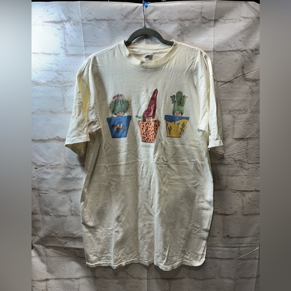 Vintage 1997 Anne Geddes Babies In A Plant Pot Single Stitch T-Shirt OS XL‎